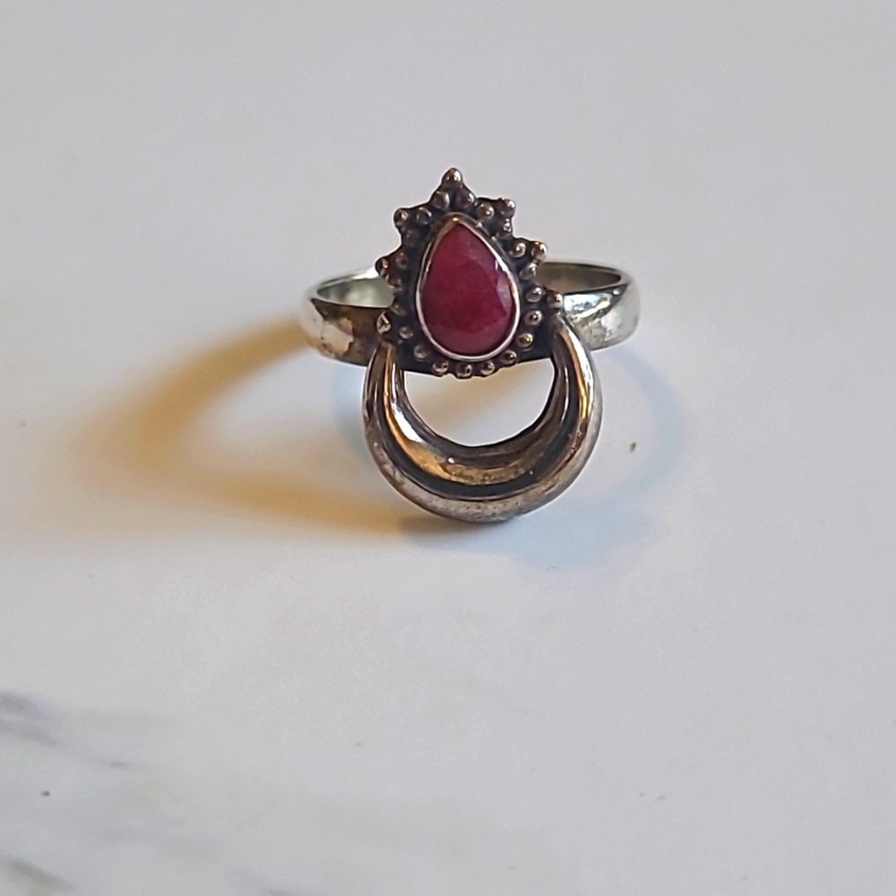 Sterling and Ruby Ring